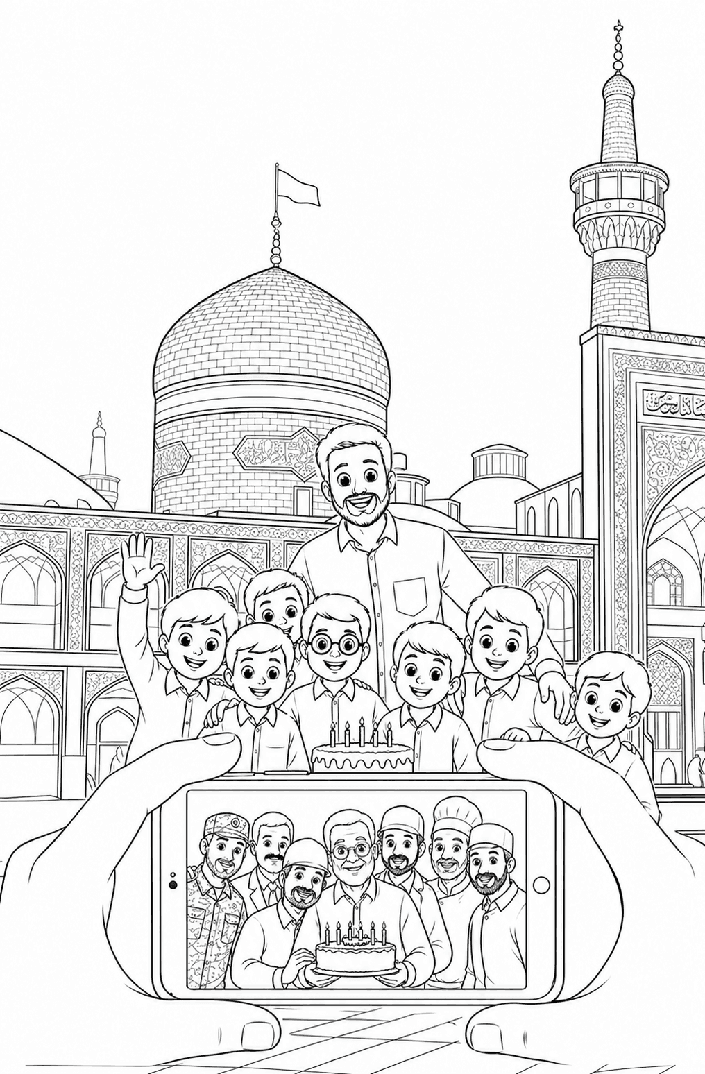 رنگ آمیزی | عکس یادگاری در حرم