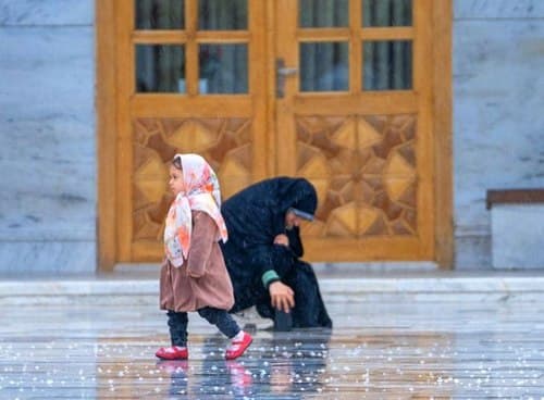منتخب عکس | زائران کوچک زیر باران