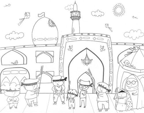 رنگ آمیزی | دسته عزاداری کودکان