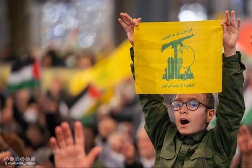 مراسم وداع با پیکر رهبران مقاومت