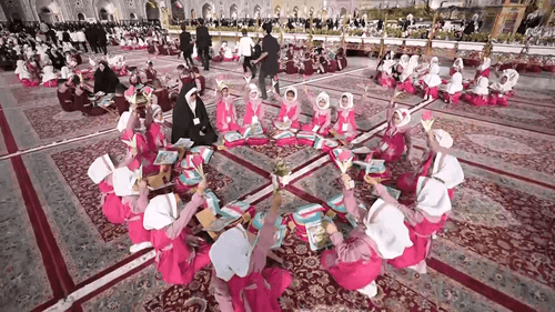 مراسم فرشتگان مقاومت قرآن آموزان مهدالرضا