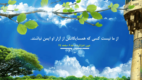 چهل حدیث رضوی | همسایه آزاری